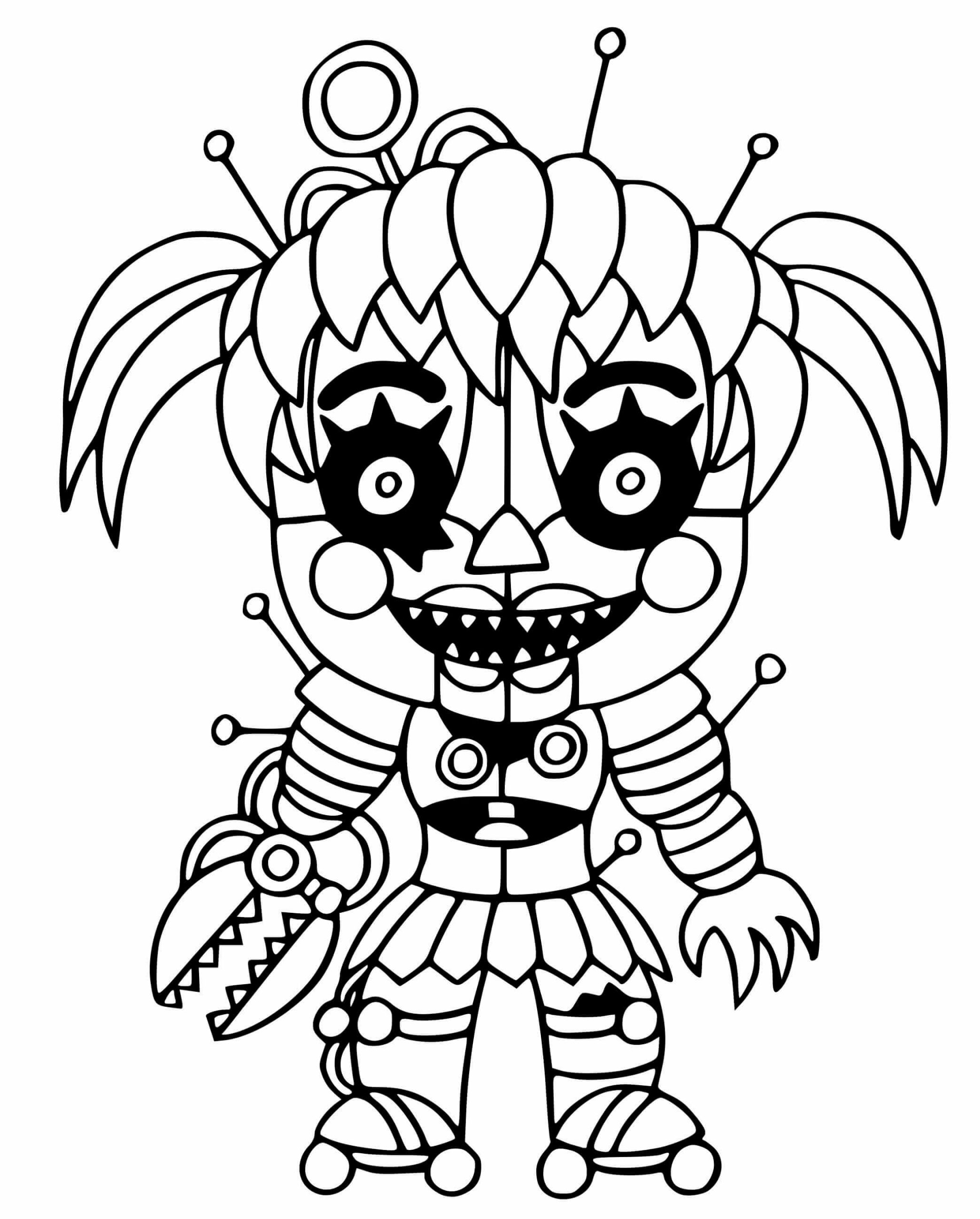 Dibujo de Bebé de Chatarra Scaled para Colorear y Imprimir