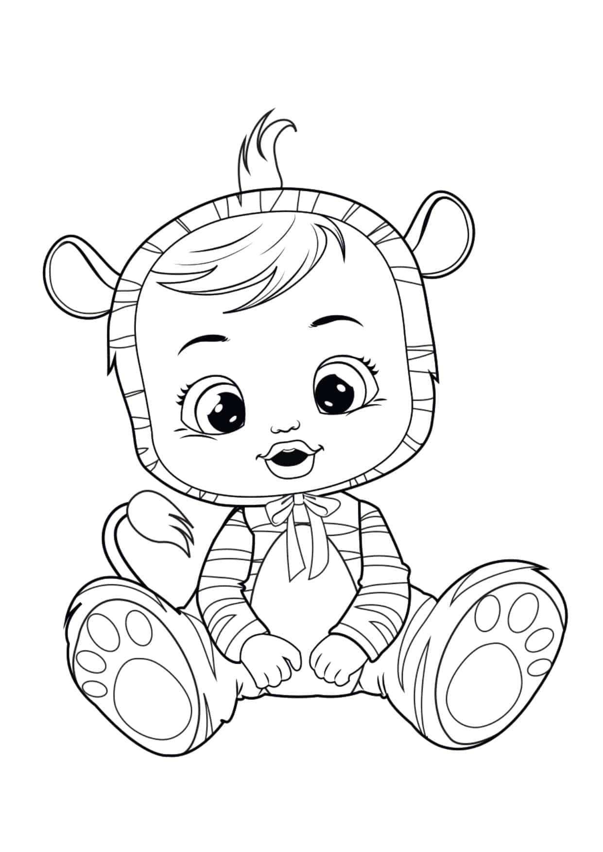 Dibujo de Bebé de Dibujos Animados para Colorear y Imprimir