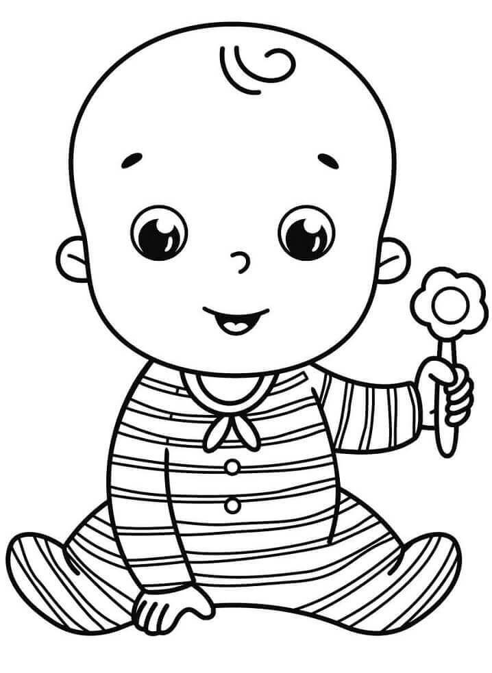 Dibujo de Bebé Divertido para Colorear y Imprimir