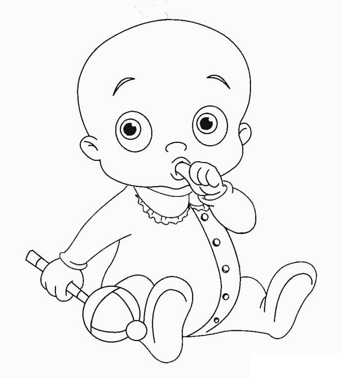 Dibujo de Bebé Impresionante para Colorear y Imprimir