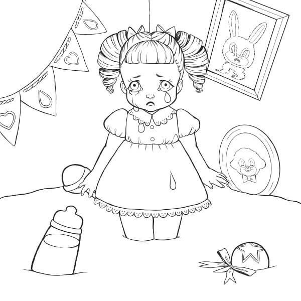 Dibujo de Bebé Llorando para Colorear y Imprimir