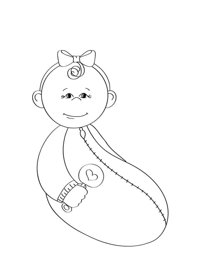 Dibujo de Bebé Normal para Colorear y Imprimir