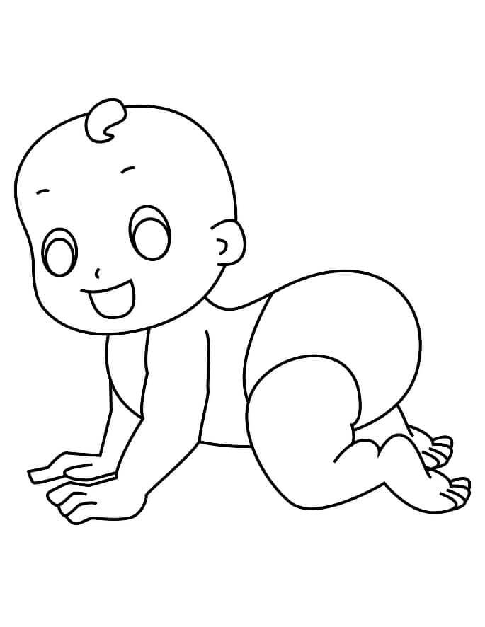 Dibujo de Bebé Sencillo para Colorear y Imprimir