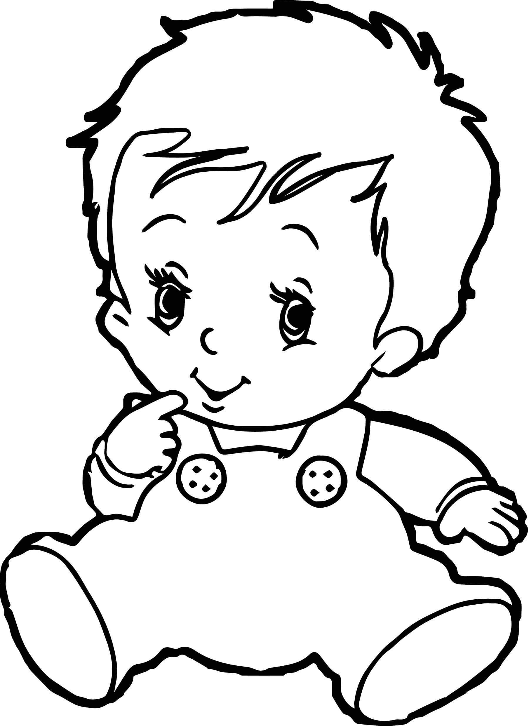 Dibujo de Dibujo Bebé Sentado para Colorear y Imprimir