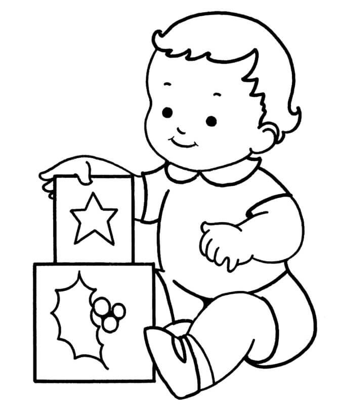 Dibujo de Niños Jugando Rompecabezas para Colorear y Imprimir