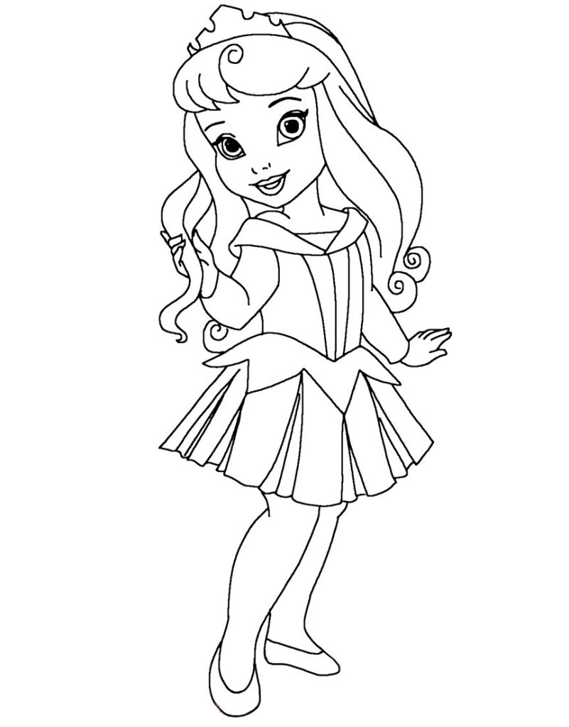 Dibujo de Chibi Aurora para Colorear y Imprimir