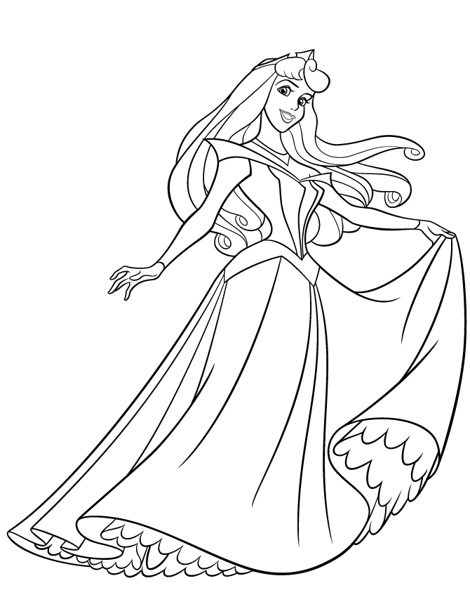 Dibujo de Hermosa Aurora para Colorear y Imprimir