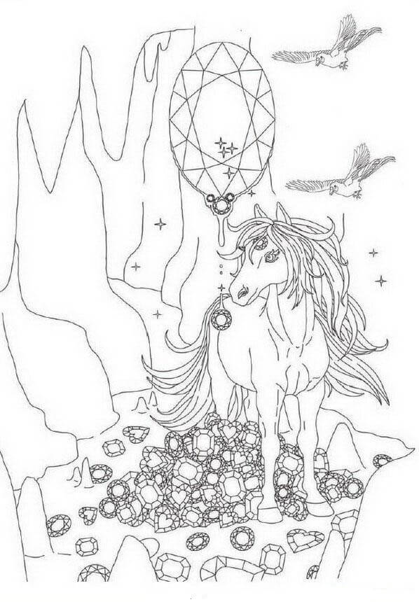 Dibujo de Bella Con Diamantes para Colorear y Imprimir