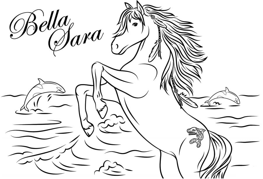 Dibujo de Bella de Unicornio para Colorear y Imprimir