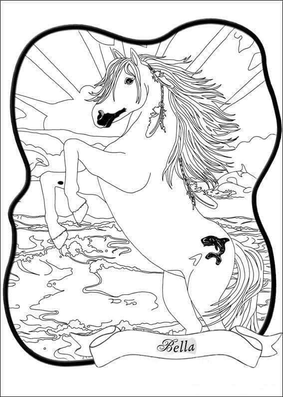 Dibujo de Bella Increíble para Colorear y Imprimir
