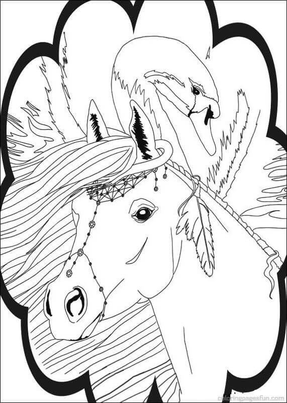 Dibujo de Bella Sara El Caballo Mágico para Colorear y Imprimir