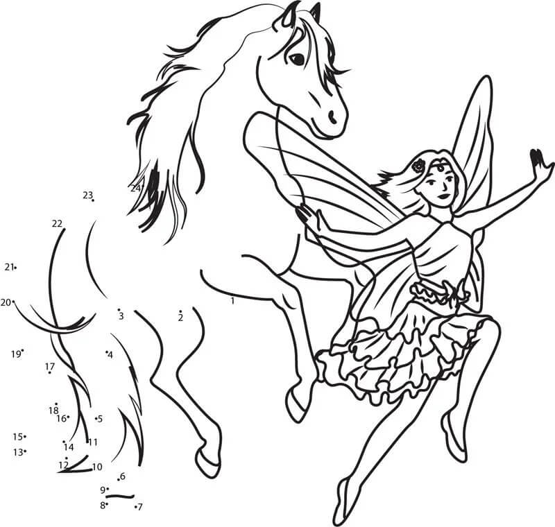 Dibujo de Bella Sara Punto a Puntos para Colorear y Imprimir