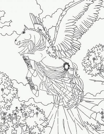 Dibujo de Bella Sara Volando para Colorear y Imprimir