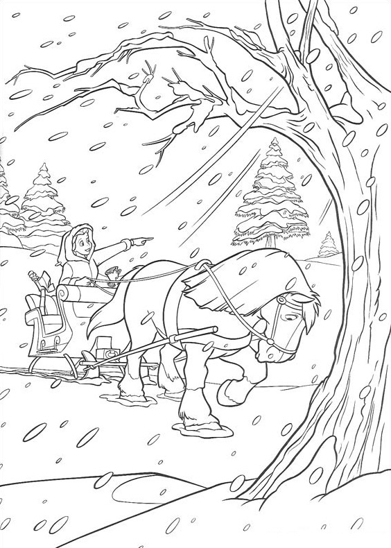 Dibujo de Belle En El Invierno para Colorear y Imprimir