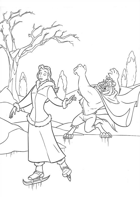 Dibujo de Belle Patinaje para Colorear y Imprimir