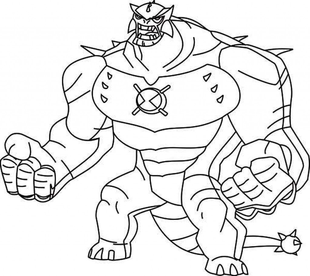 dibujo de ben 10 ultimo humungosaurio para colorear