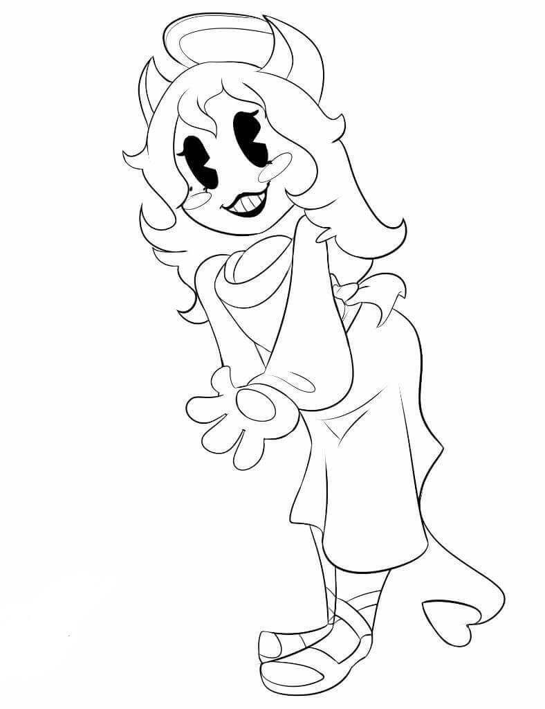 Dibujo de Alice Ángel Sonriendo para Colorear y Imprimir