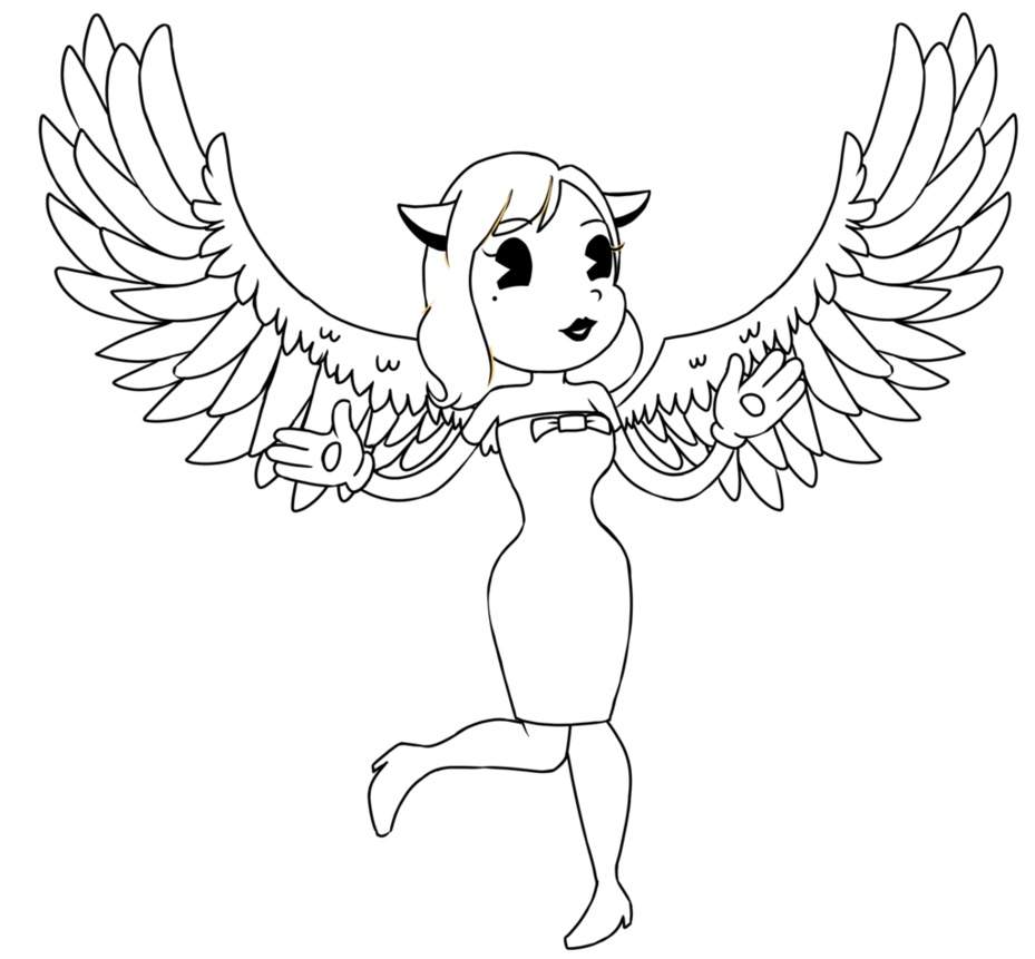Dibujo de Alicia Ángel Con Alas para Colorear y Imprimir