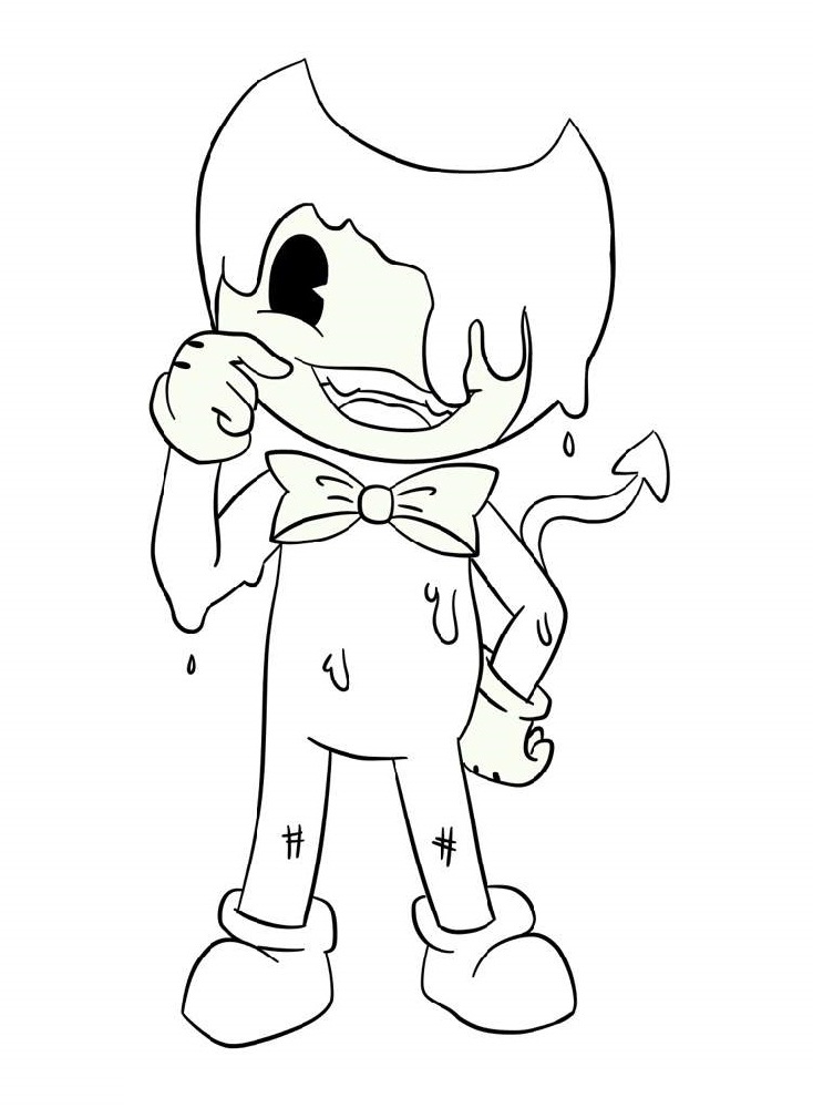 Dibujo de Bendy Con Labios Encantadores para Colorear y Imprimir