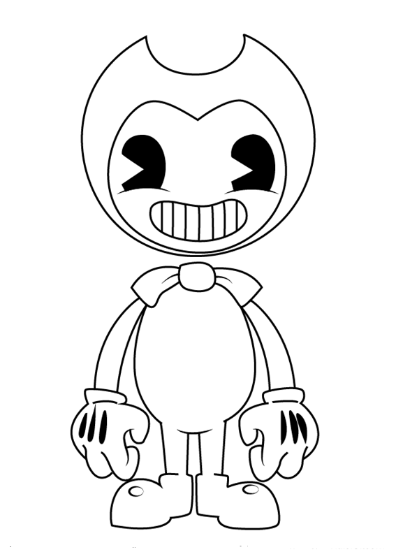 Dibujo de Bendy Sonriendo para Colorear y Imprimir