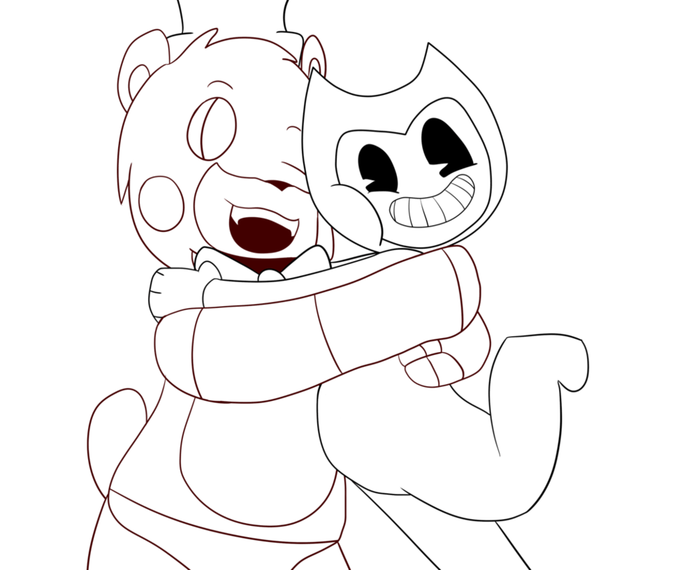 Dibujo de Bendy y Freddy para Colorear y Imprimir