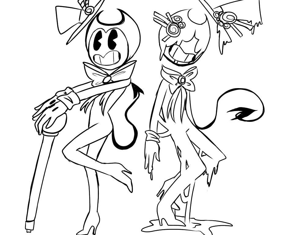 Dibujo de Bendy y Fusion Bendy para Colorear y Imprimir