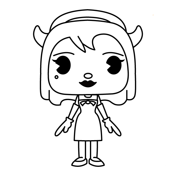 Dibujo de Chibi Alice Ángel para Colorear y Imprimir
