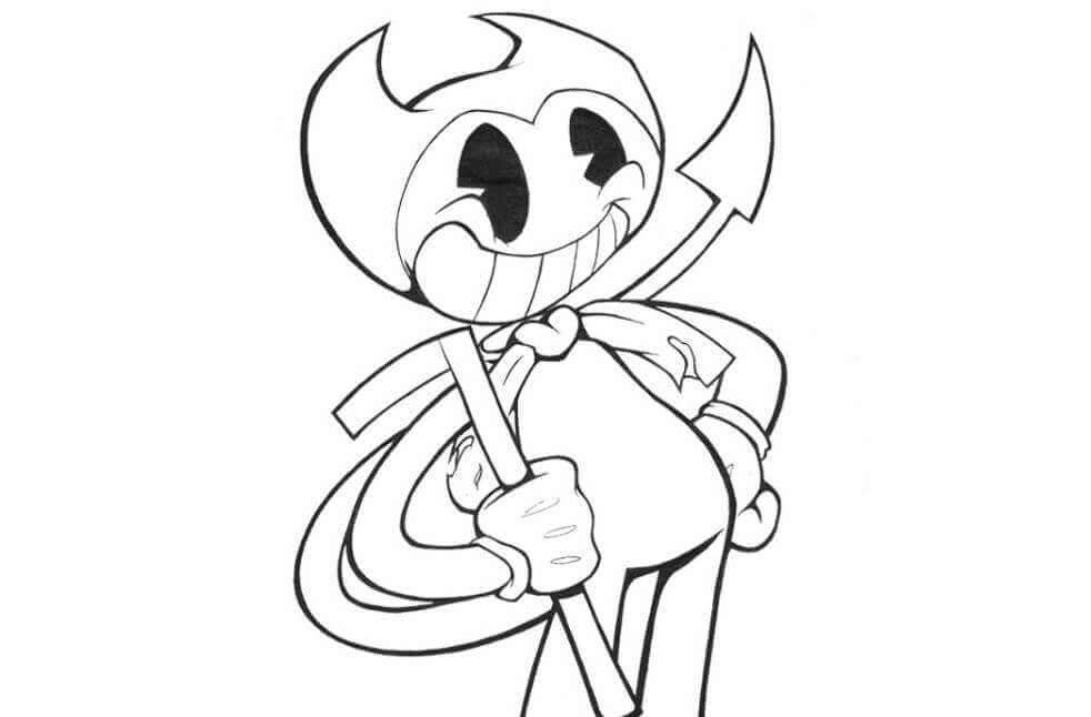 Dibujo de ¡Feliz Bendy para Colorear y Imprimir