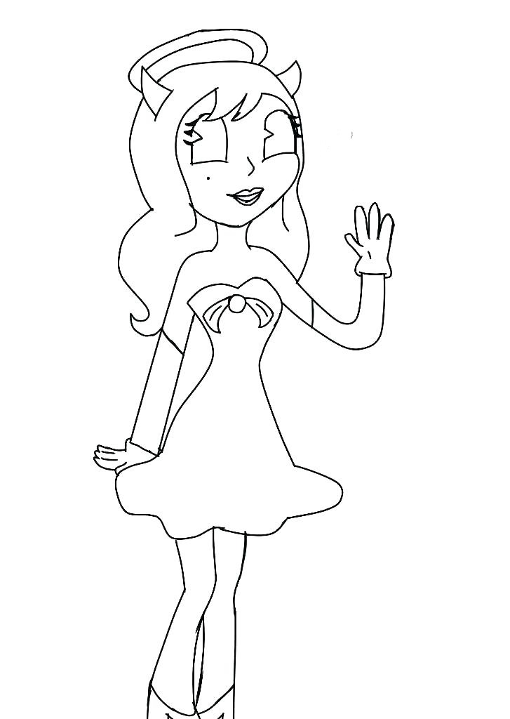 Dibujo de Preciosa Alice Ángel para Colorear y Imprimir