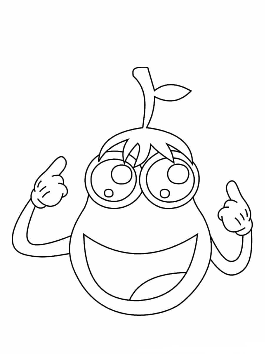 dibujo berenjena divertido para colorear