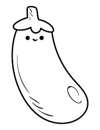 dibujo berenjena sonriendo para colorear