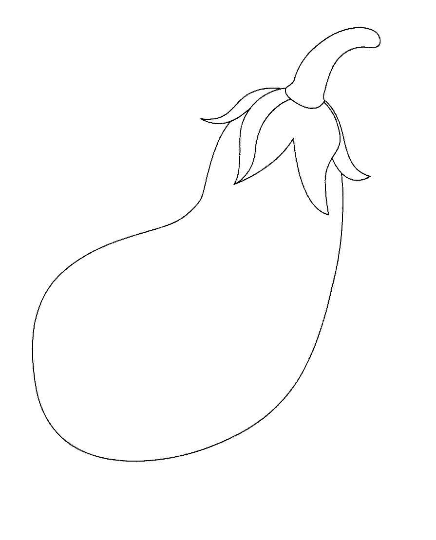 dibujo berenjena vegetal para colorear