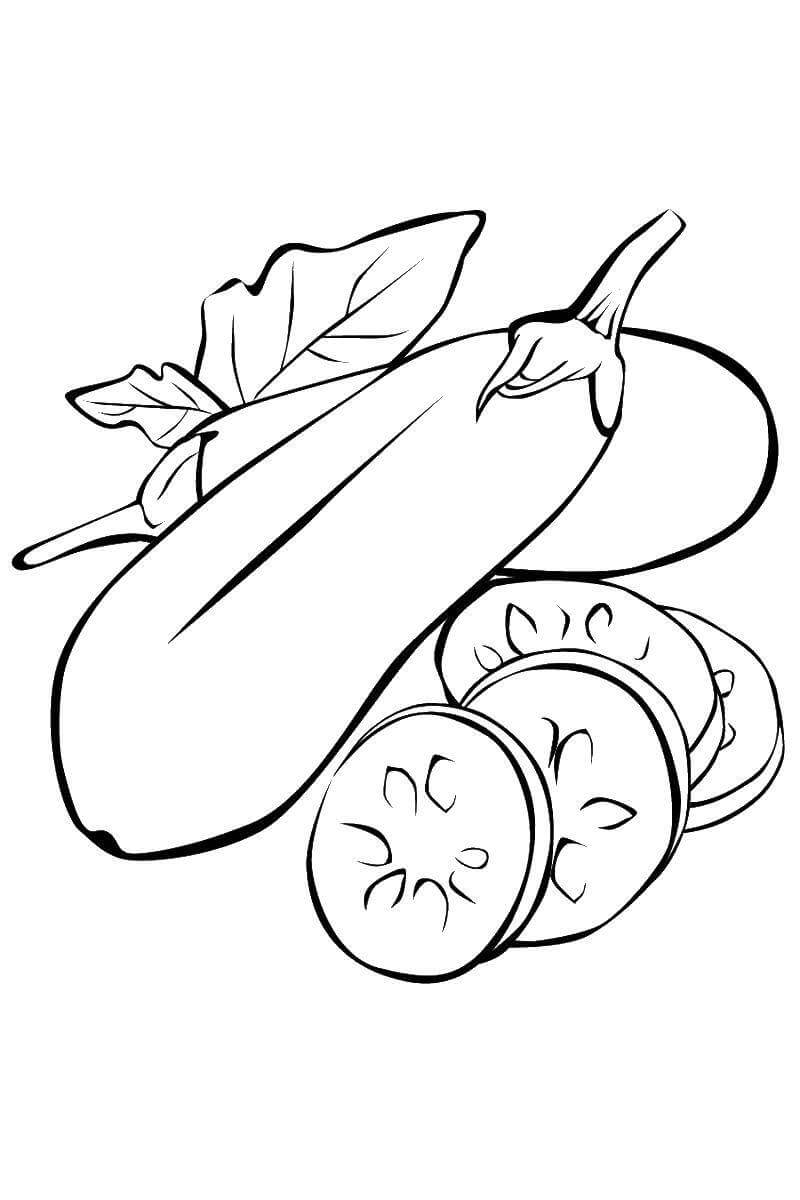 dibujo berenjena en linea para colorear