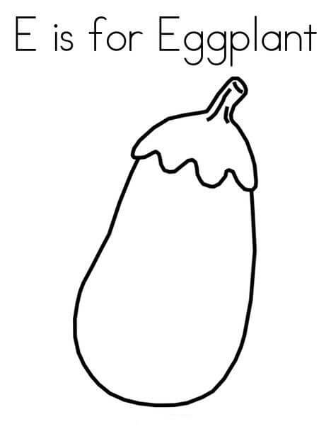 dibujo e es de berenjena para colorear