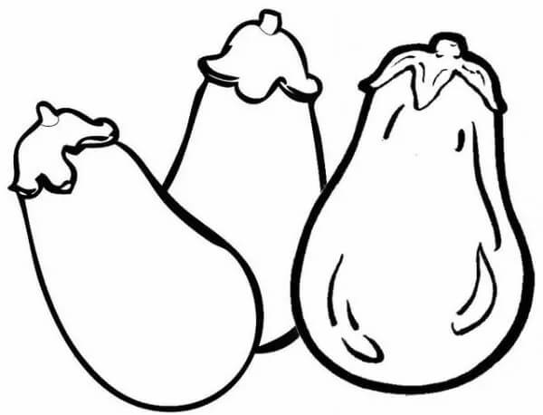 dibujo tres berenjenas para colorear