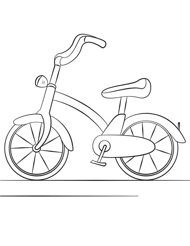 dibujo bicicleta basica imprimir y colorear