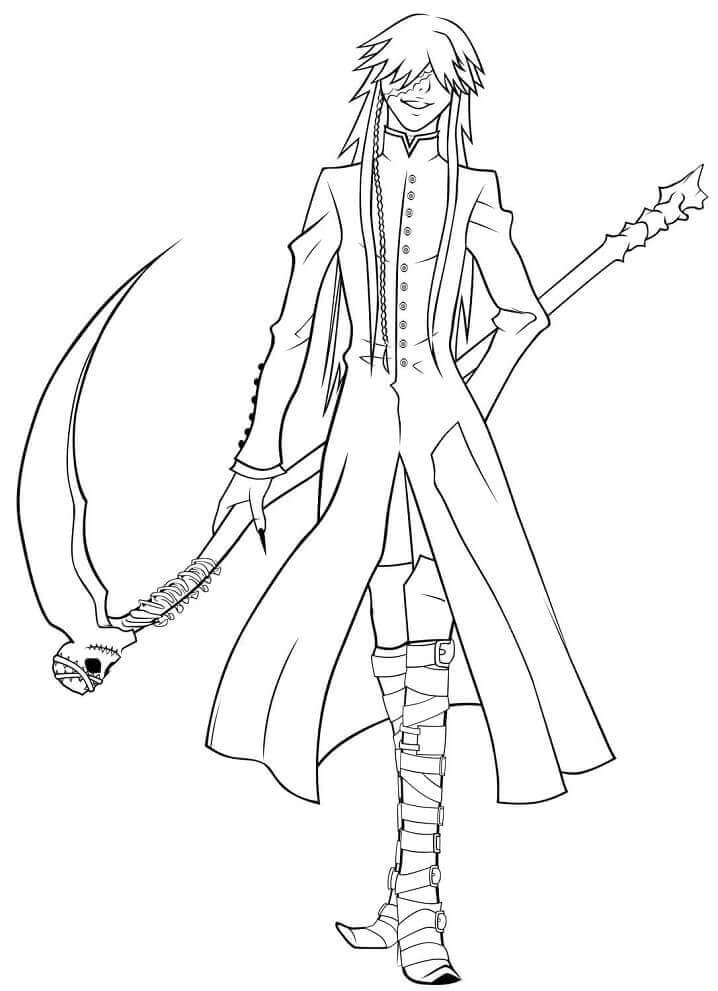 Dibujo de Enterrador de Mayordomo Negro Guapo para Colorear y Imprimir