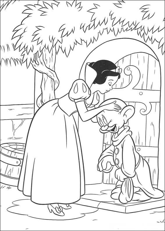 Dibujo de Adorable Blancanieves para Colorear y Imprimir