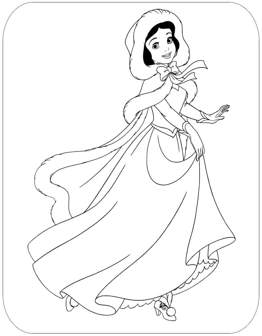 Dibujo de Blancanieves En Invierno para Colorear y Imprimir