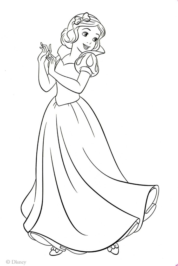 Dibujo de Blancanieves Sonriendo para Colorear y Imprimir