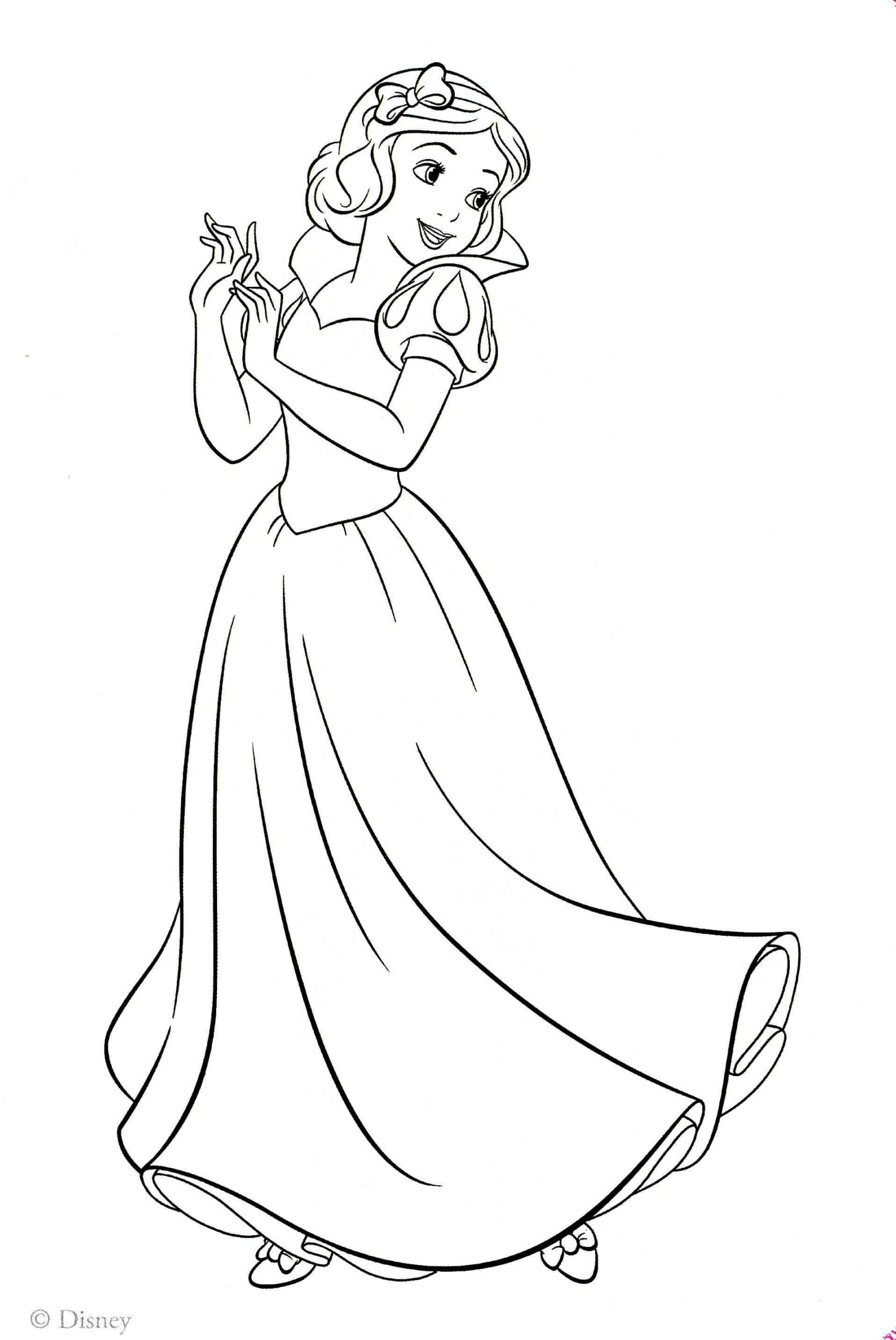 Dibujo de Blancanieves Sonriendo para Colorear y Imprimir