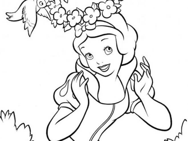 Dibujo de Cara Blanca Como La Nieve Esponjosa para Colorear y Imprimir