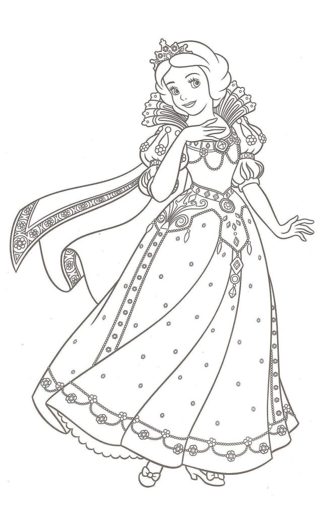 Dibujo de Hermosa Nieve Blanca 2 para Colorear y Imprimir