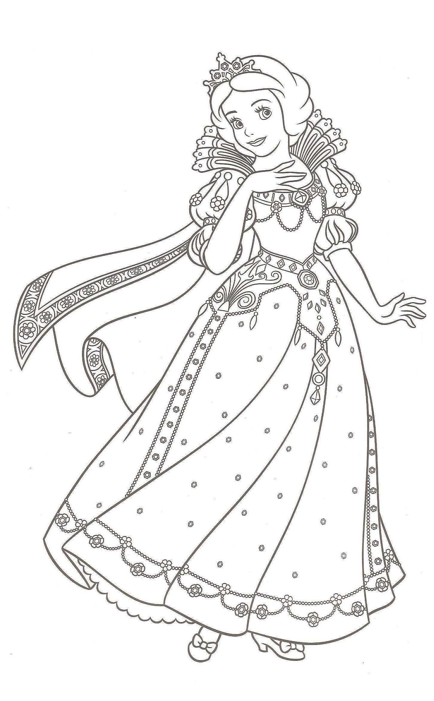 Dibujo de Hermosa Nieve Blanca 2 para Colorear y Imprimir