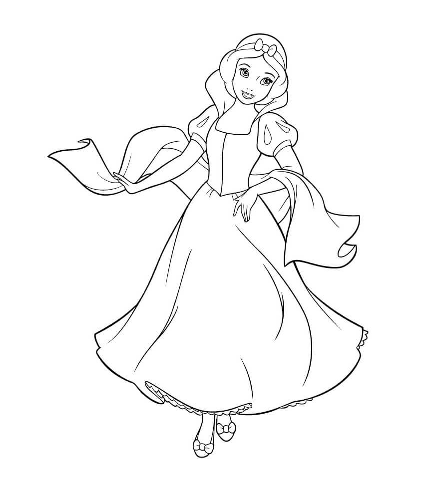 Dibujo de Paseo de Blancanieves para Colorear y Imprimir