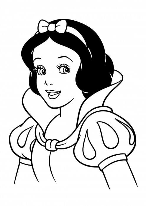 Dibujo de Rostro Basíco Blancanieves para Colorear y Imprimir