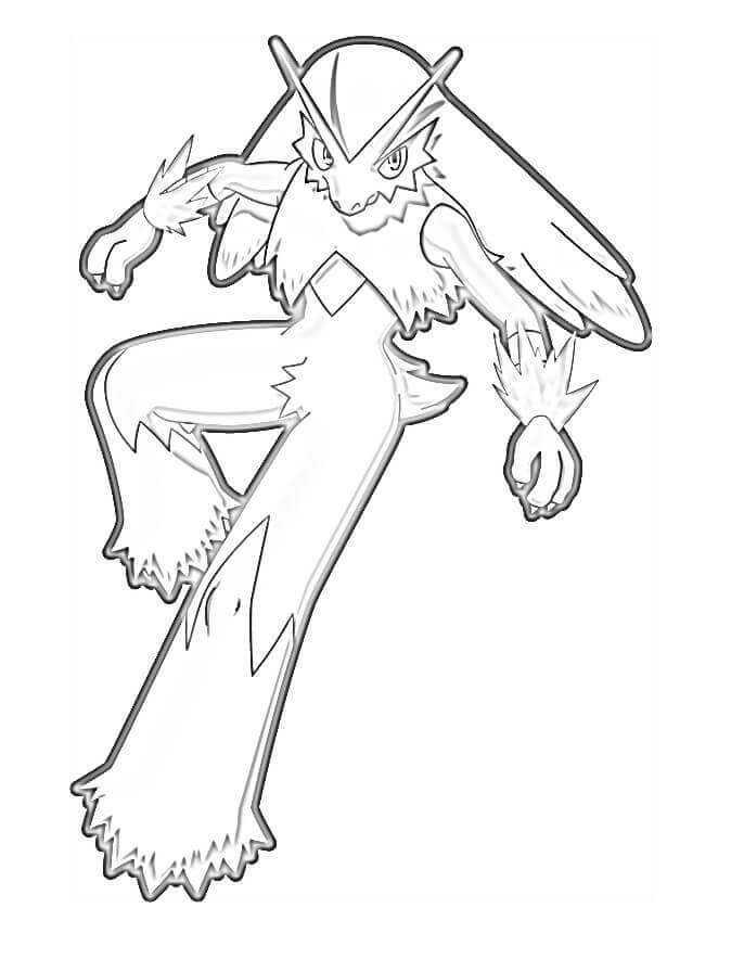 Dibujo de Acción Blaziken para Colorear y Imprimir