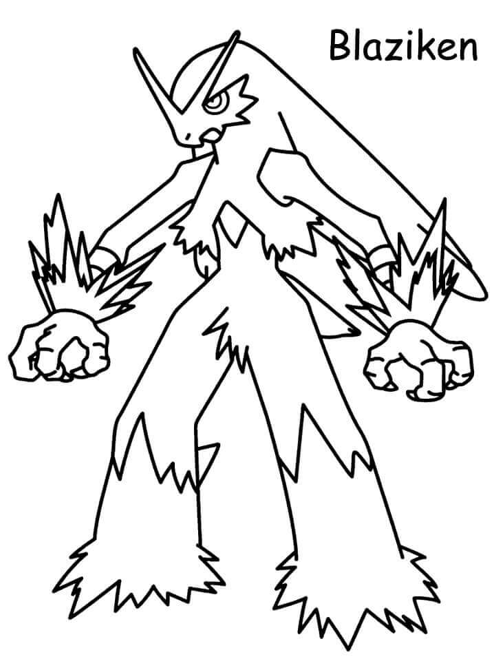 Dibujo de Impresionante Blaziken para Colorear y Imprimir