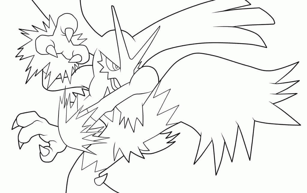 Dibujo de Lucha Blaziken para Colorear y Imprimir