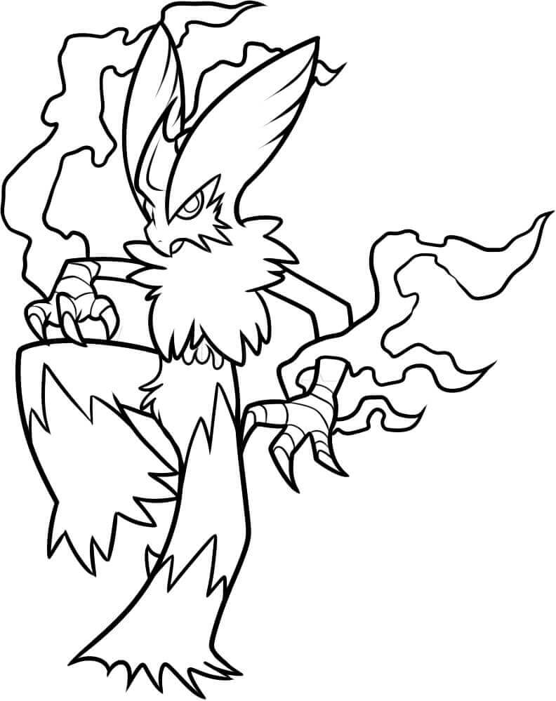Dibujo de Mega Blaziken Genial para Colorear y Imprimir